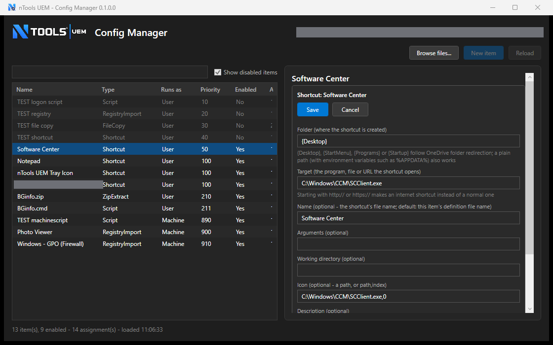 nTools - UEM Config Manager screenshot